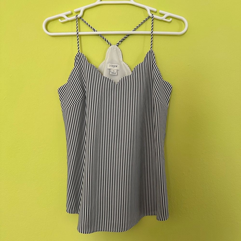 J. Crew Navy and White Striped Camisole